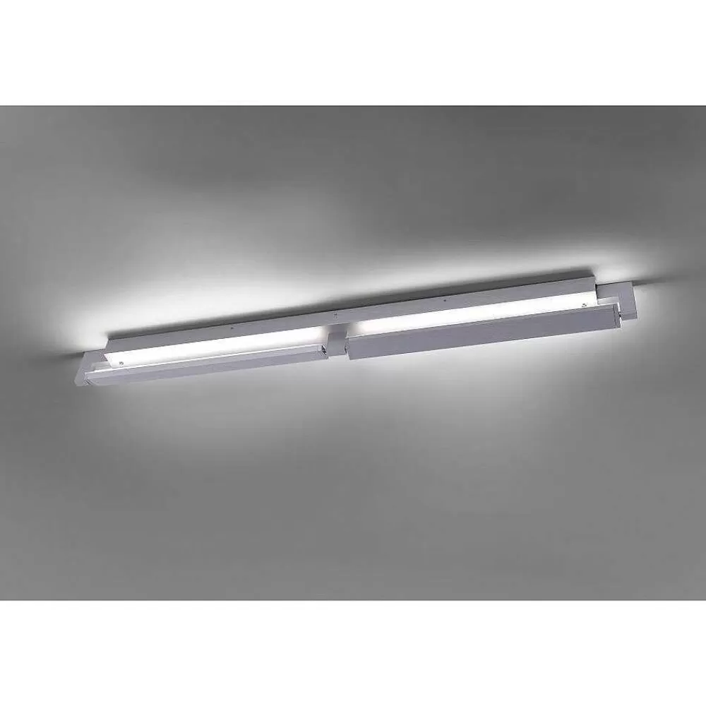 Paul Neuhaus Q-Serie Applique Murale / Plafonnier Paul Neuhaus Q-Matteo Led Aluminium, 2 Lumieres, Telecommandes