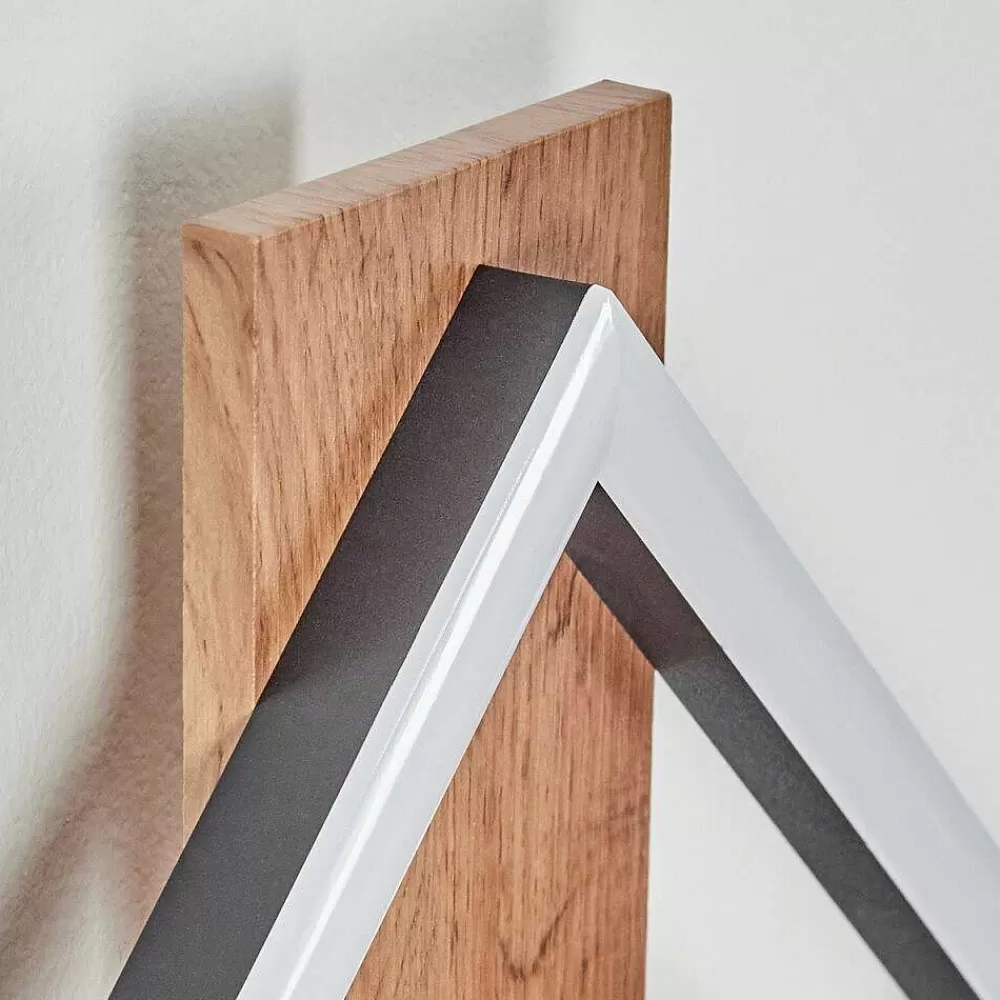 hofstein Applique Murale Cascade Led Brun, Couleur Bois, Noir, 1 Lumiere