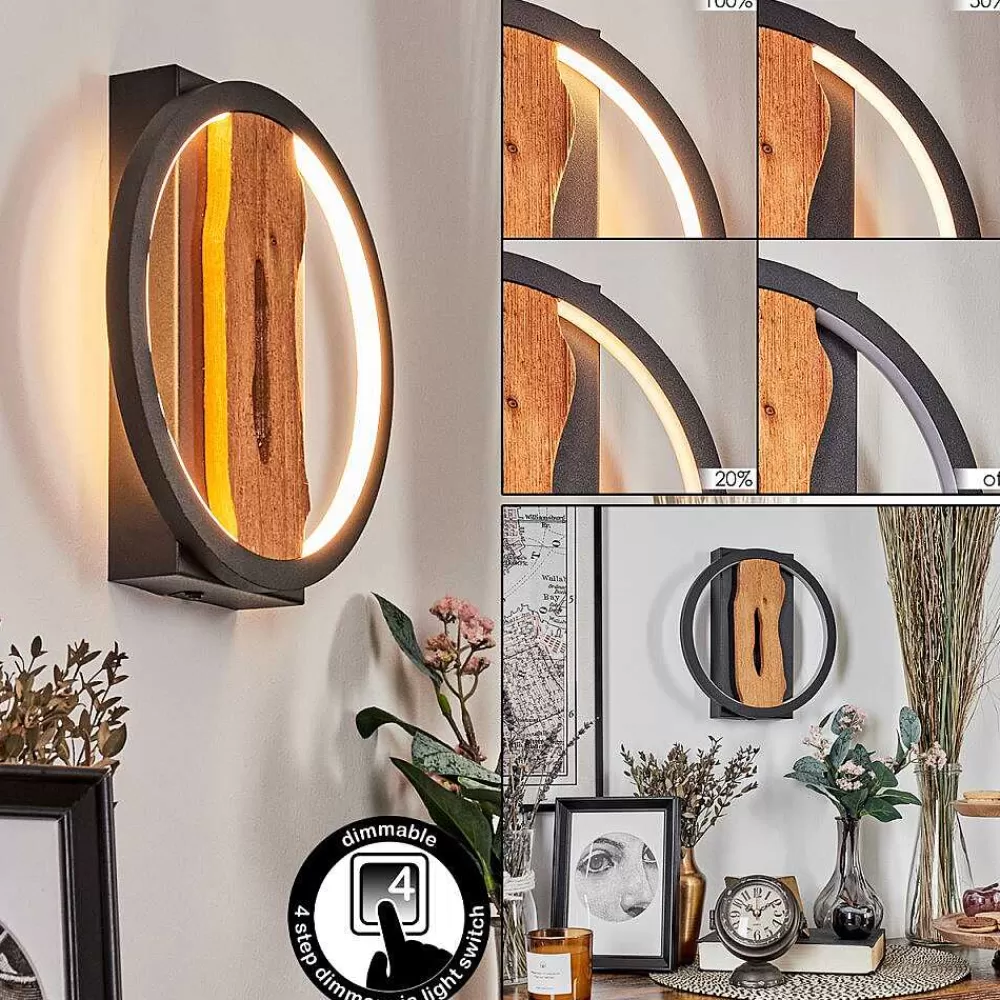 hofstein Applique Murale Cornol Led Ecru, Noir, 1 Lumiere