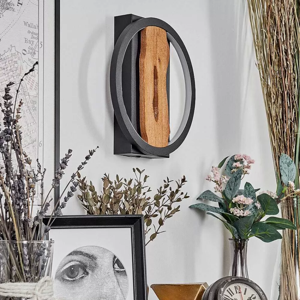 hofstein Applique Murale Cornol Led Ecru, Noir, 1 Lumiere