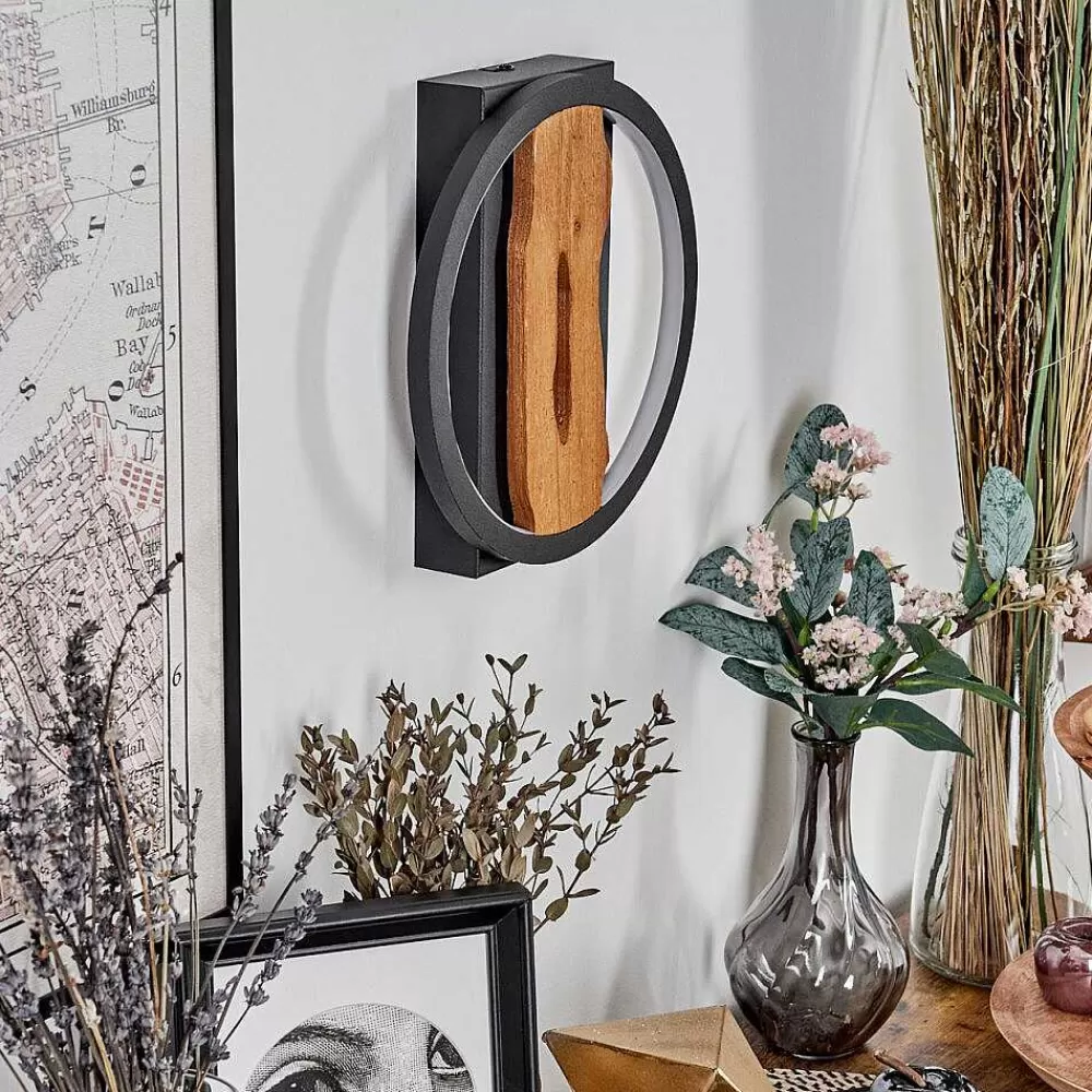 hofstein Applique Murale Cornol Led Ecru, Noir, 1 Lumiere