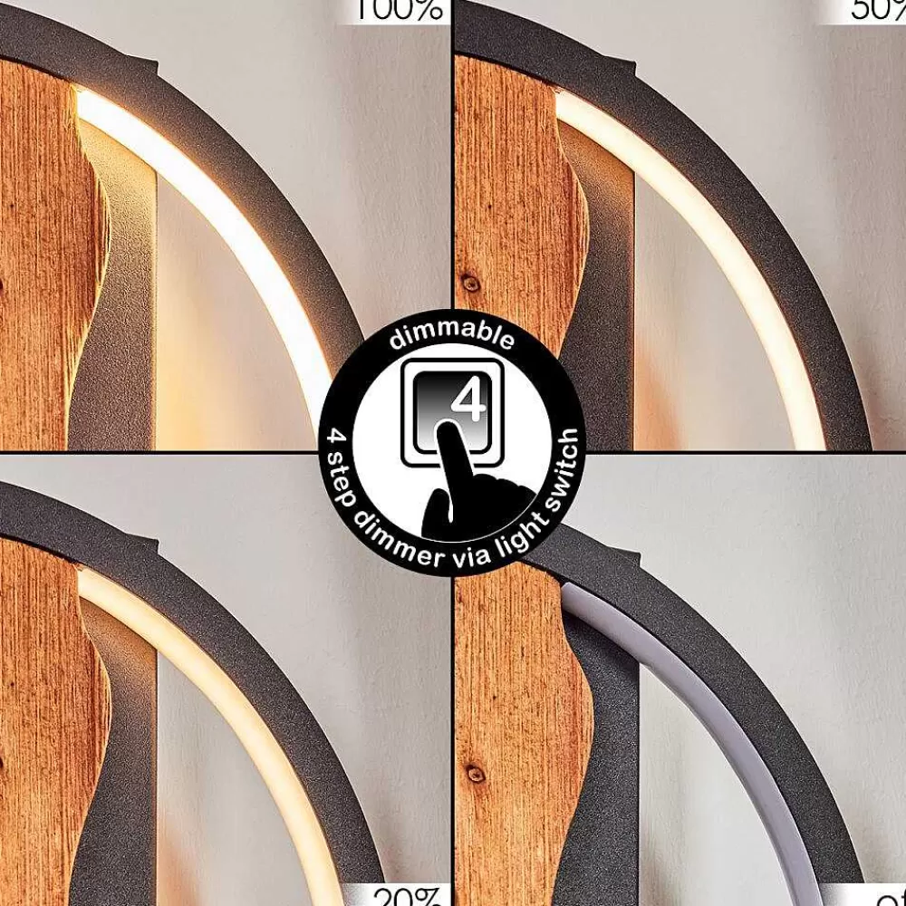 hofstein Applique Murale Cornol Led Ecru, Noir, 1 Lumiere