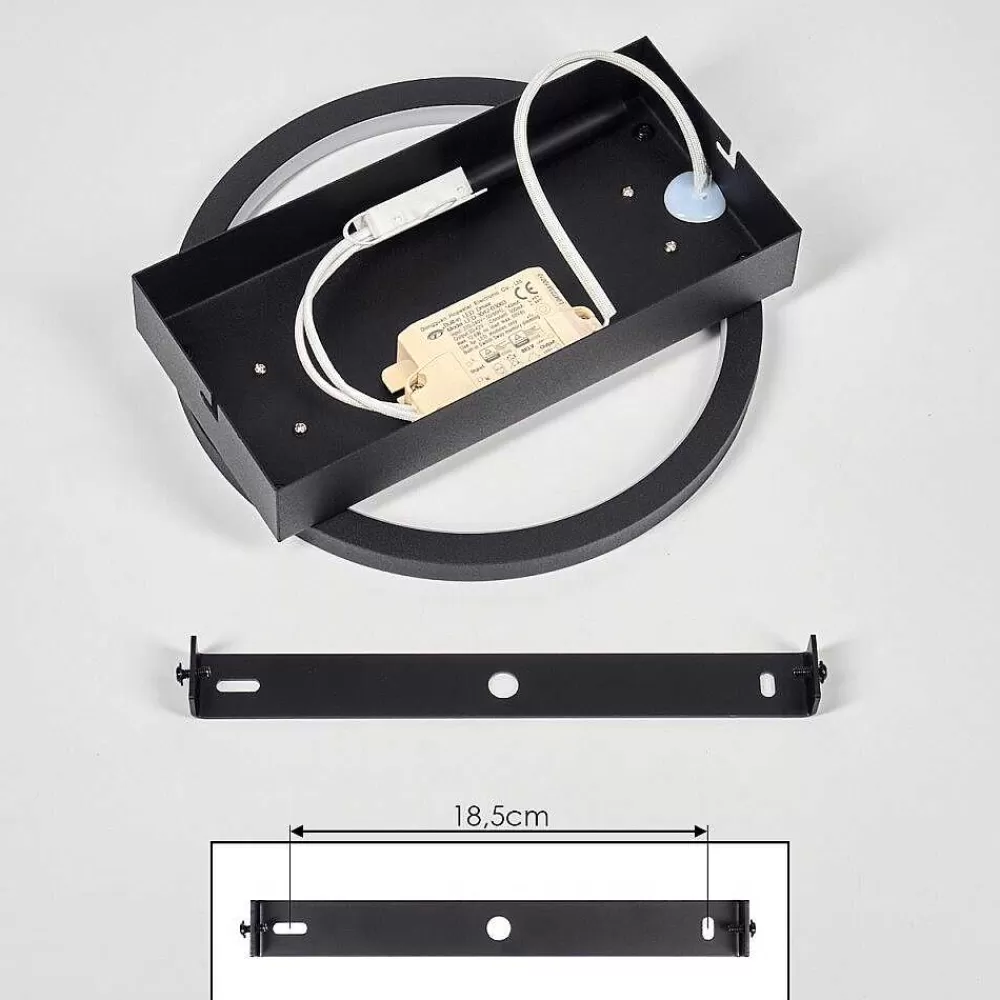 hofstein Applique Murale Cornol Led Ecru, Noir, 1 Lumiere