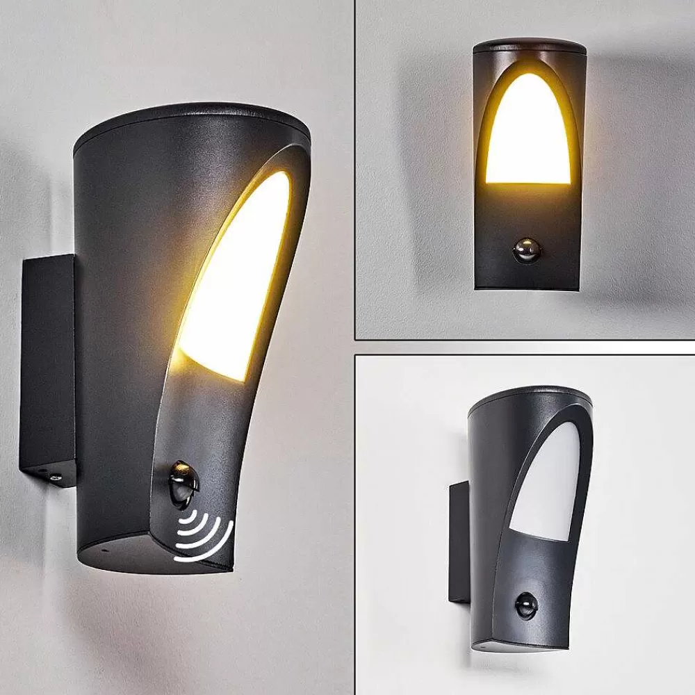 hofstein Applique Murale D'Exterieur Aria Anthracite, 1 Lumiere, Detecteur De Mouvement