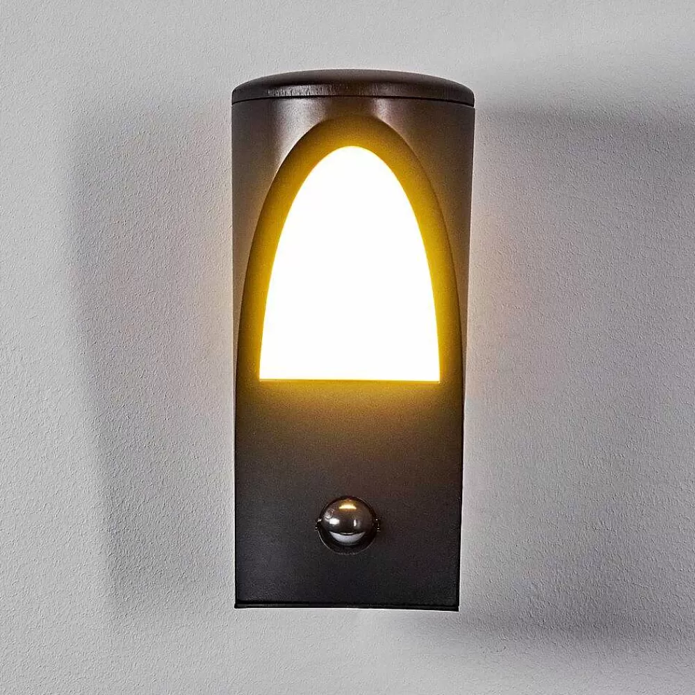 hofstein Applique Murale D'Exterieur Aria Anthracite, 1 Lumiere, Detecteur De Mouvement