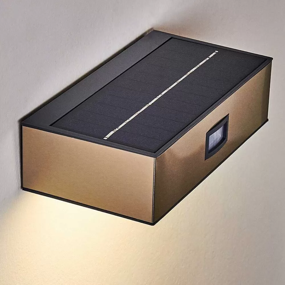 hofstein Applique Murale D'Exterieur Attu Led Nickel Mat, 1 Lumiere, Detecteur De Mouvement