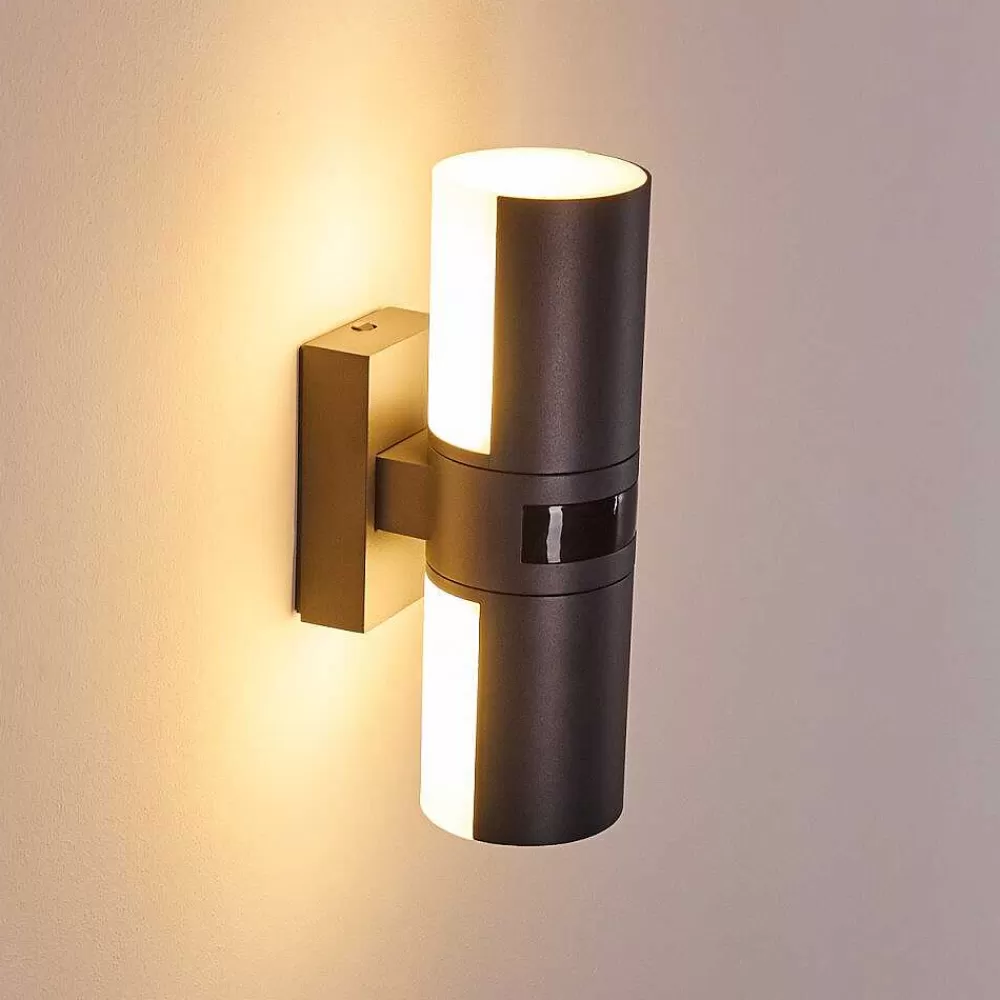 hofstein Applique Murale D'Exterieur Baulund Led Anthracite, 1 Lumiere, Detecteur De Mouvement