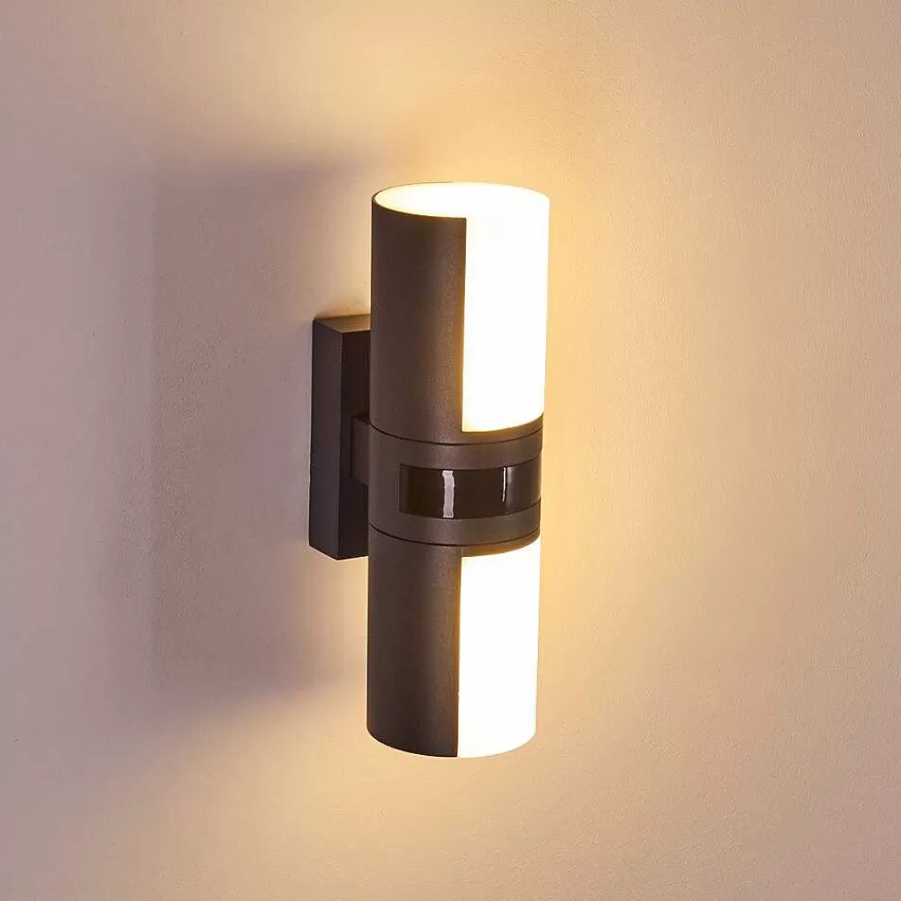 hofstein Applique Murale D'Exterieur Baulund Led Anthracite, 1 Lumiere, Detecteur De Mouvement