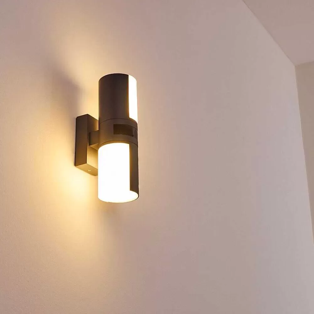 hofstein Applique Murale D'Exterieur Baulund Led Anthracite, 1 Lumiere, Detecteur De Mouvement