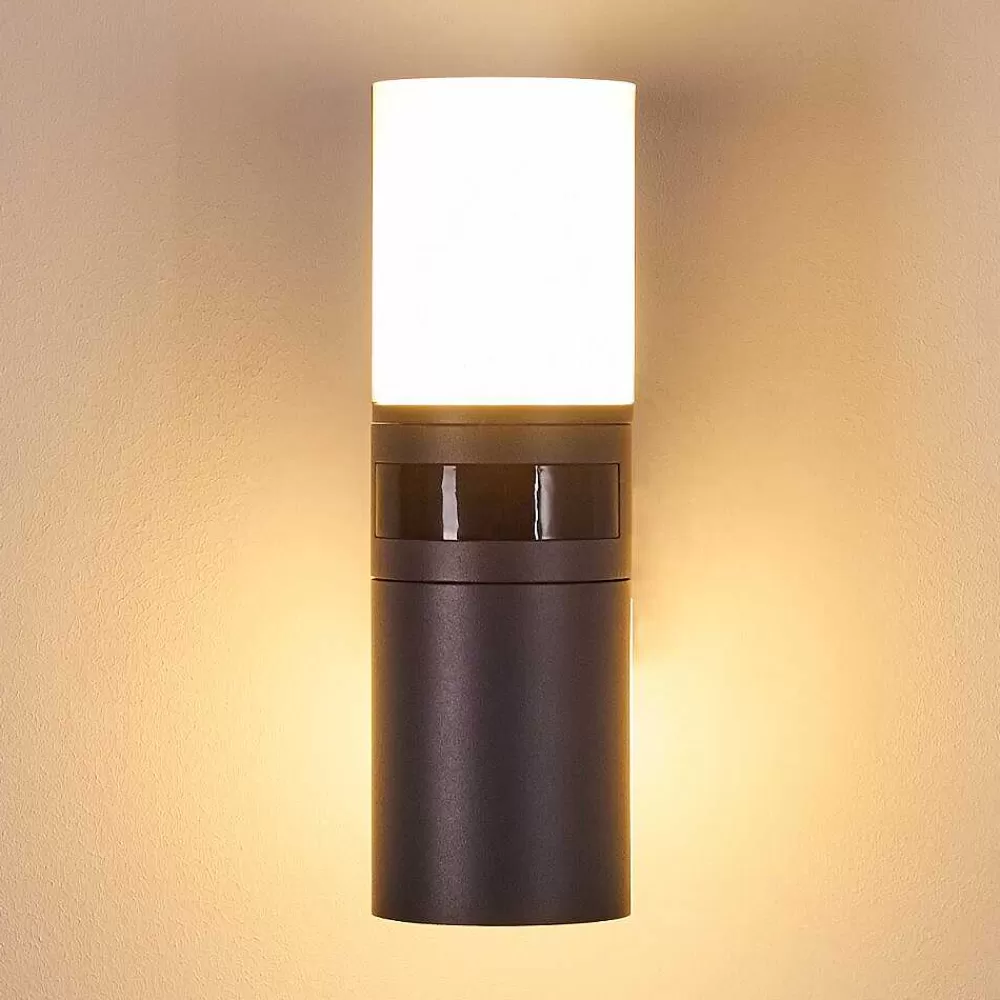 hofstein Applique Murale D'Exterieur Baulund Led Anthracite, 1 Lumiere, Detecteur De Mouvement