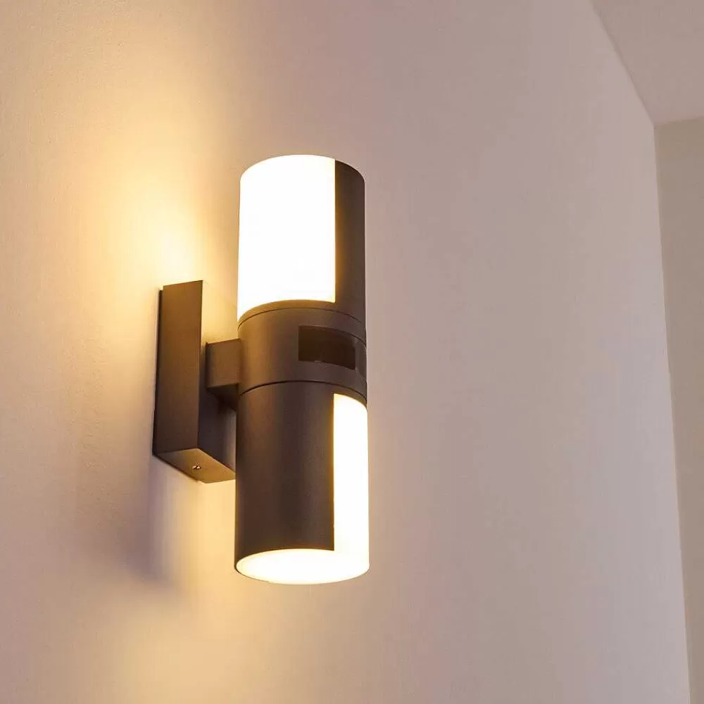 hofstein Applique Murale D'Exterieur Baulund Led Anthracite, 1 Lumiere, Detecteur De Mouvement