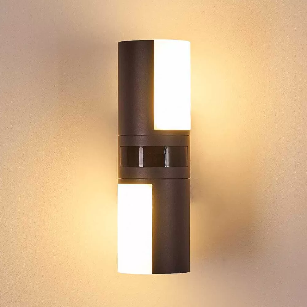 hofstein Applique Murale D'Exterieur Baulund Led Anthracite, 1 Lumiere, Detecteur De Mouvement