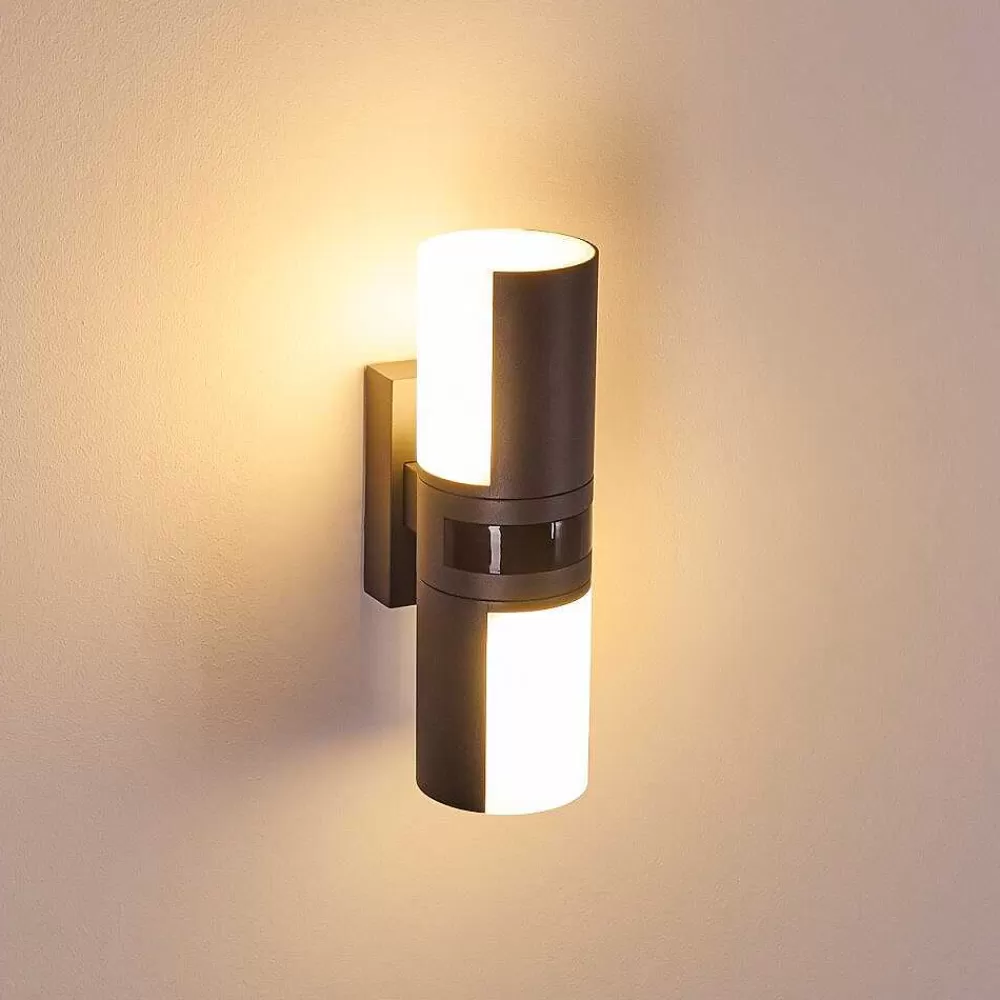 hofstein Applique Murale D'Exterieur Baulund Led Anthracite, 1 Lumiere, Detecteur De Mouvement
