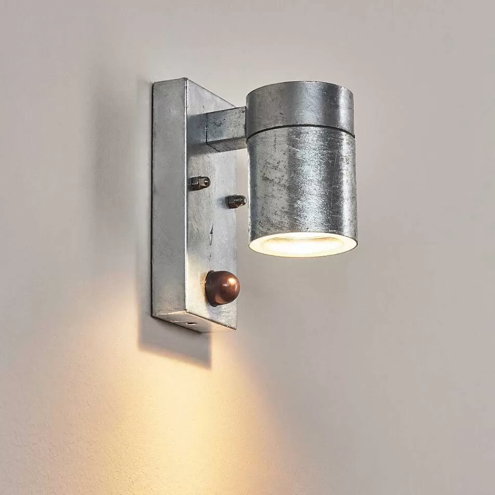 hofstein Applique Murale D'Exterieur Bessiebelle Zingue, 1 Lumiere, Detecteur De Mouvement