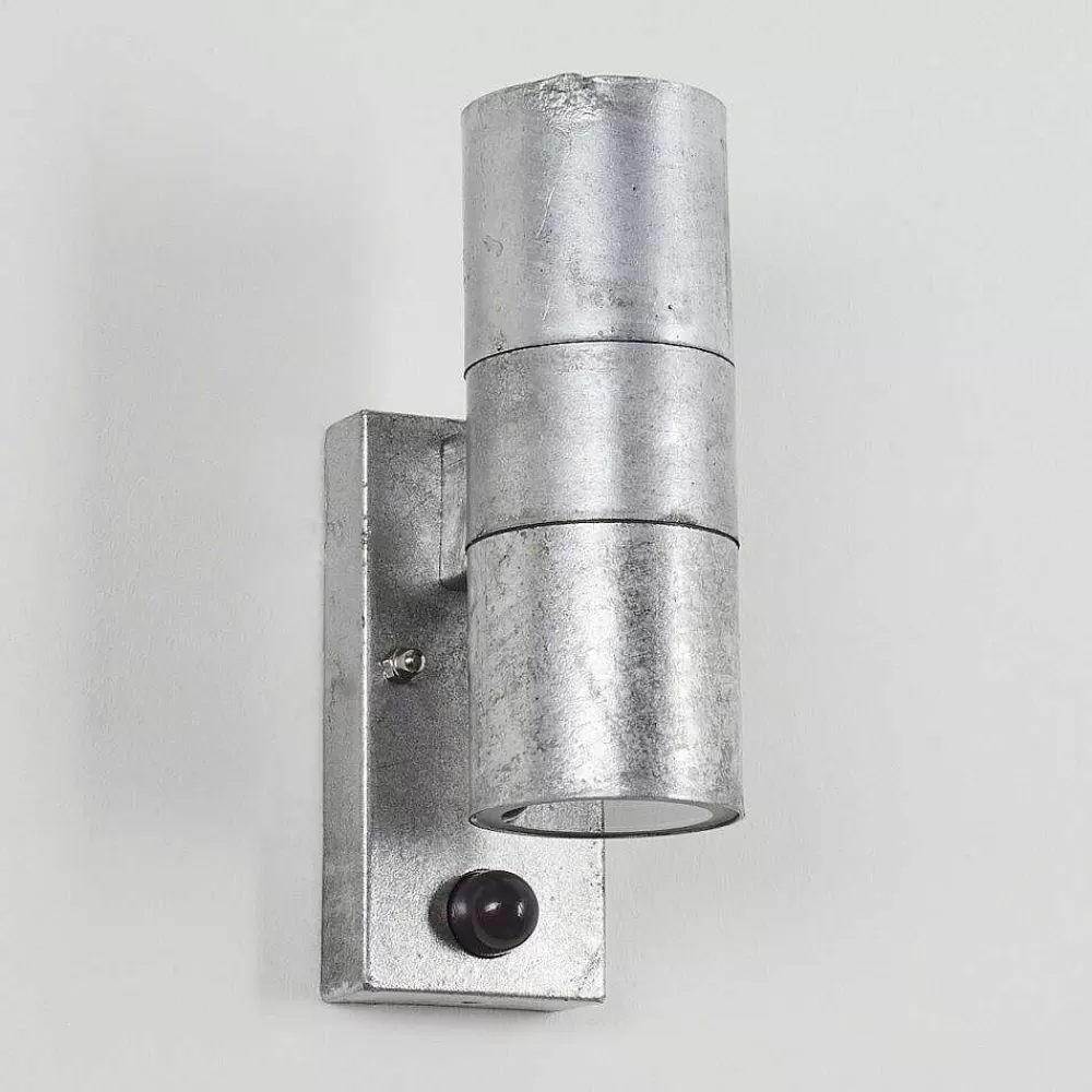 hofstein Applique Murale D'Exterieur Bessiebelle Zingue, 2 Lumieres, Detecteur De Mouvement