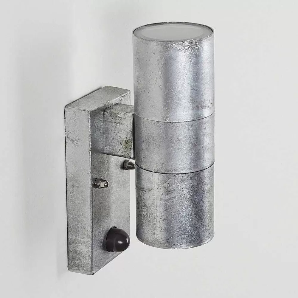 hofstein Applique Murale D'Exterieur Bessiebelle Zingue, 2 Lumieres, Detecteur De Mouvement