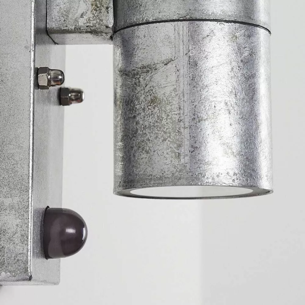 hofstein Applique Murale D'Exterieur Bessiebelle Zingue, 2 Lumieres, Detecteur De Mouvement