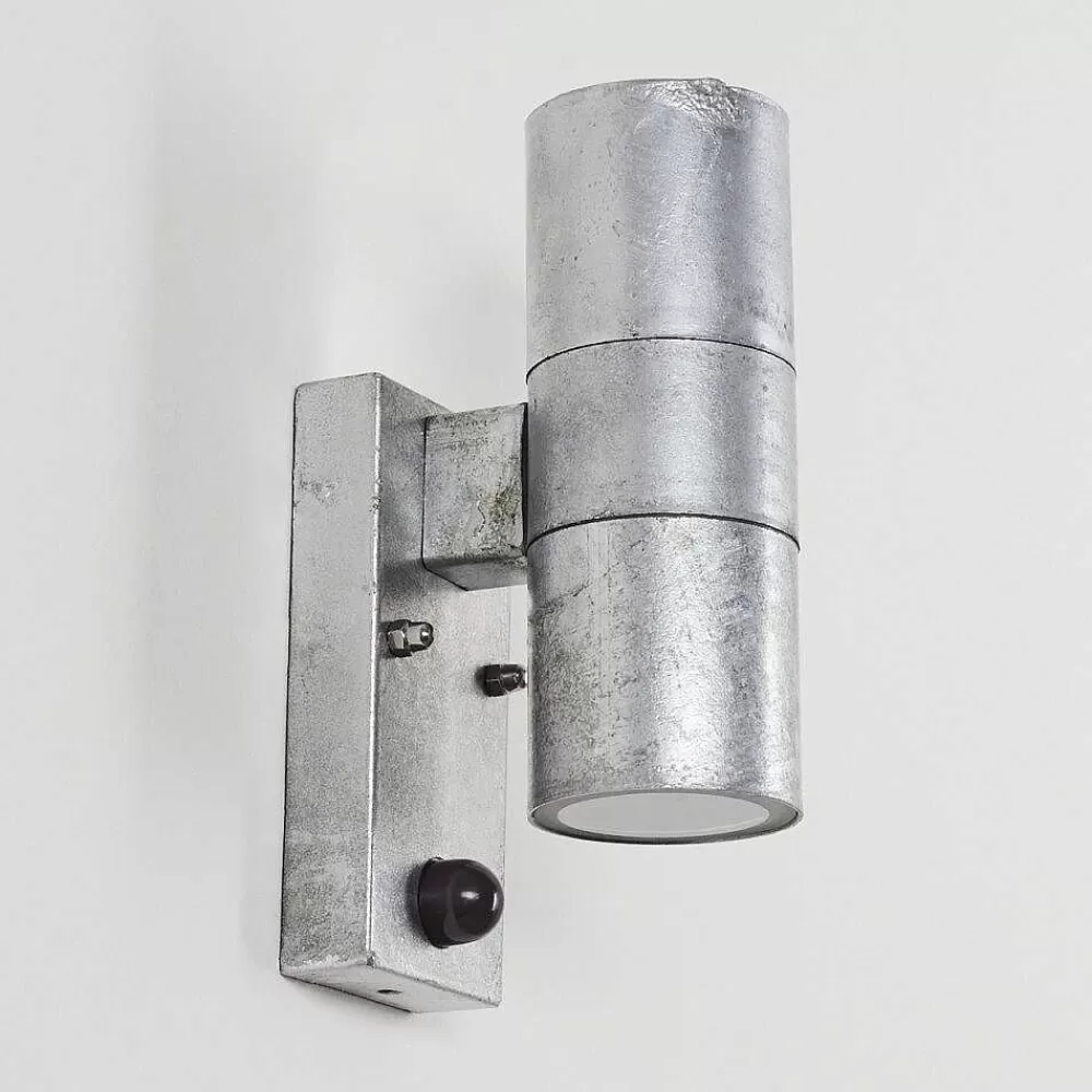 hofstein Applique Murale D'Exterieur Bessiebelle Zingue, 2 Lumieres, Detecteur De Mouvement