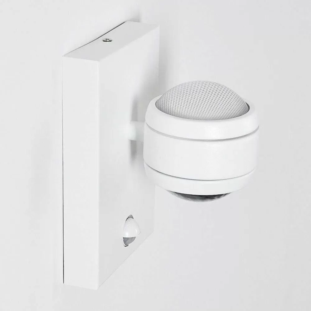 hofstein Applique Murale D'Exterieur Borlo Led Blanc, 2 Lumieres, Detecteur De Mouvement
