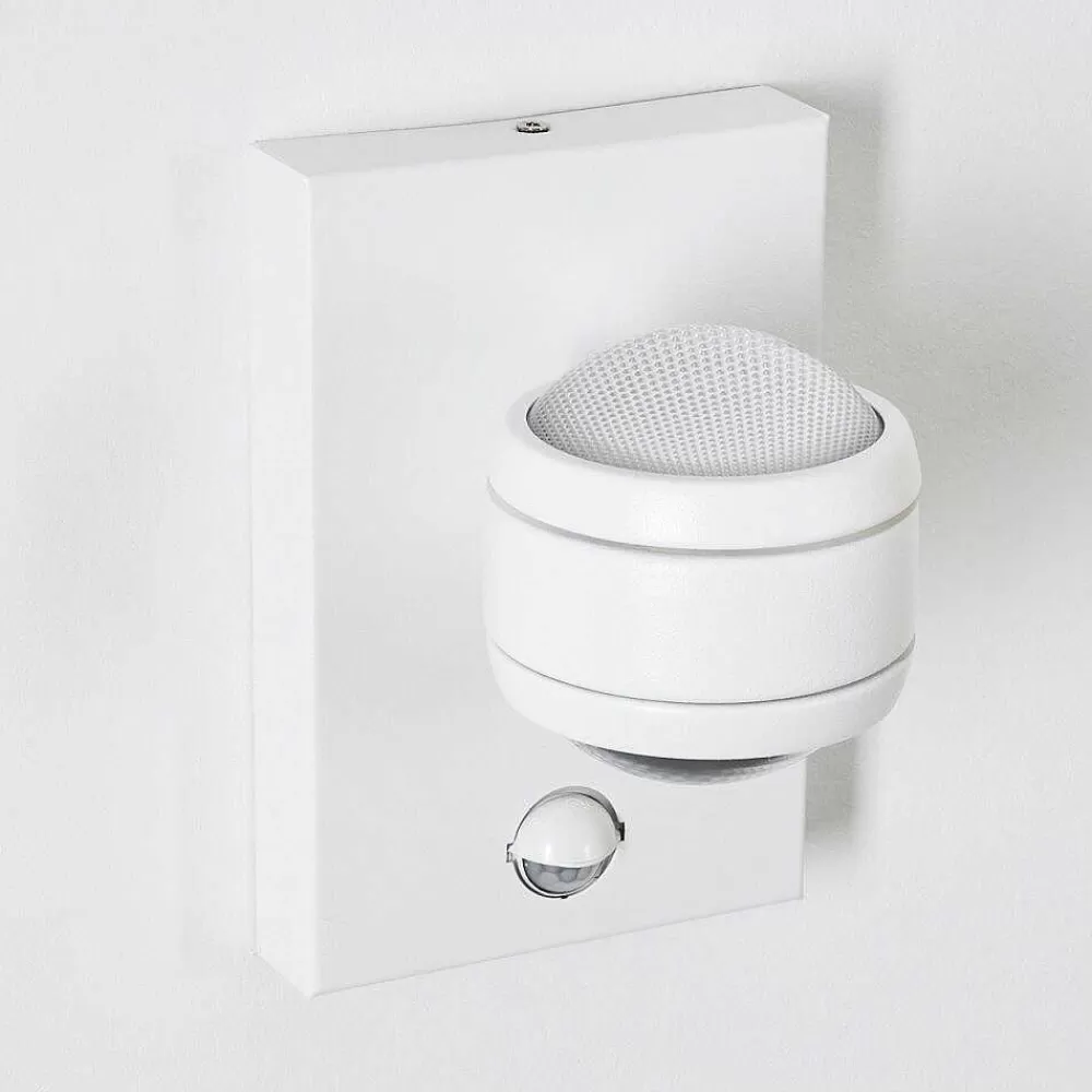 hofstein Applique Murale D'Exterieur Borlo Led Blanc, 2 Lumieres, Detecteur De Mouvement