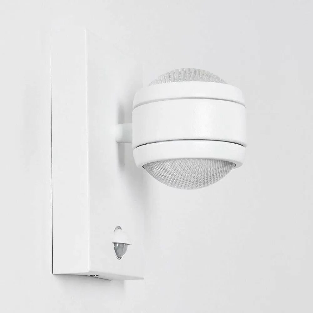 hofstein Applique Murale D'Exterieur Borlo Led Blanc, 2 Lumieres, Detecteur De Mouvement
