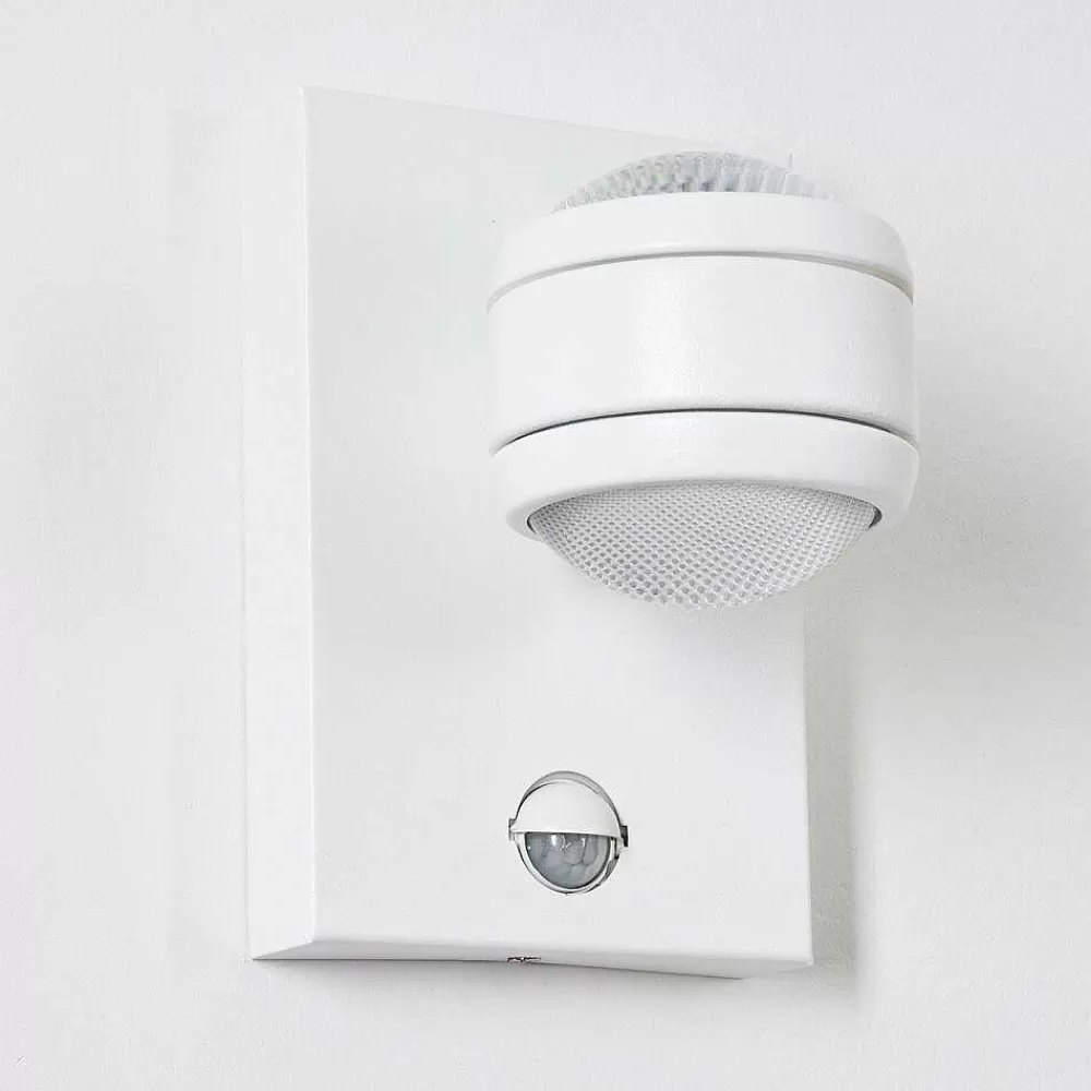 hofstein Applique Murale D'Exterieur Borlo Led Blanc, 2 Lumieres, Detecteur De Mouvement
