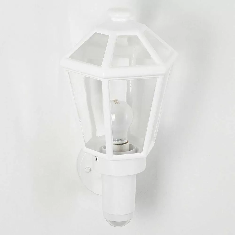 hofstein Applique Murale D'Exterieur Catigny Blanc, 1 Lumiere, Detecteur De Mouvement