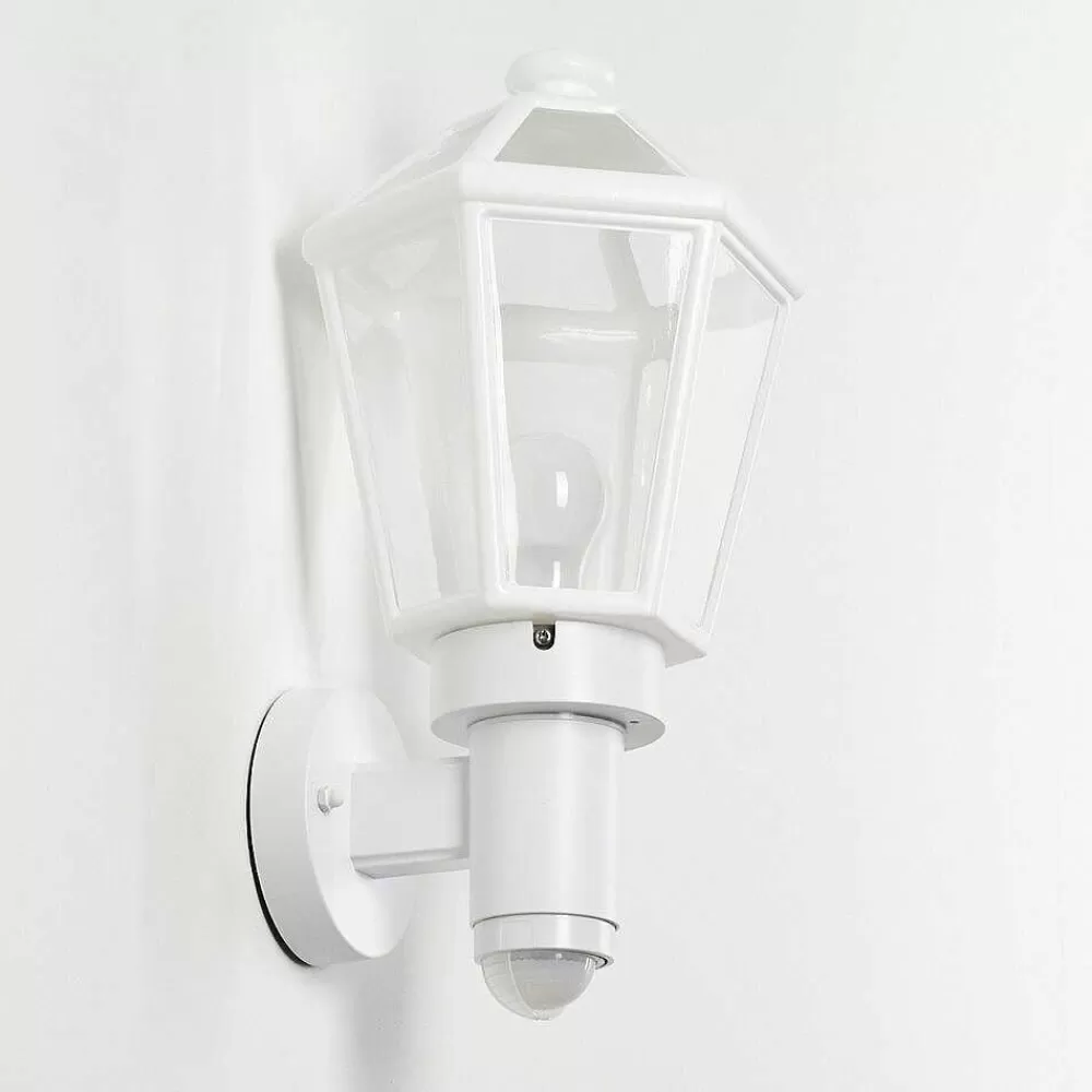 hofstein Applique Murale D'Exterieur Catigny Blanc, 1 Lumiere, Detecteur De Mouvement