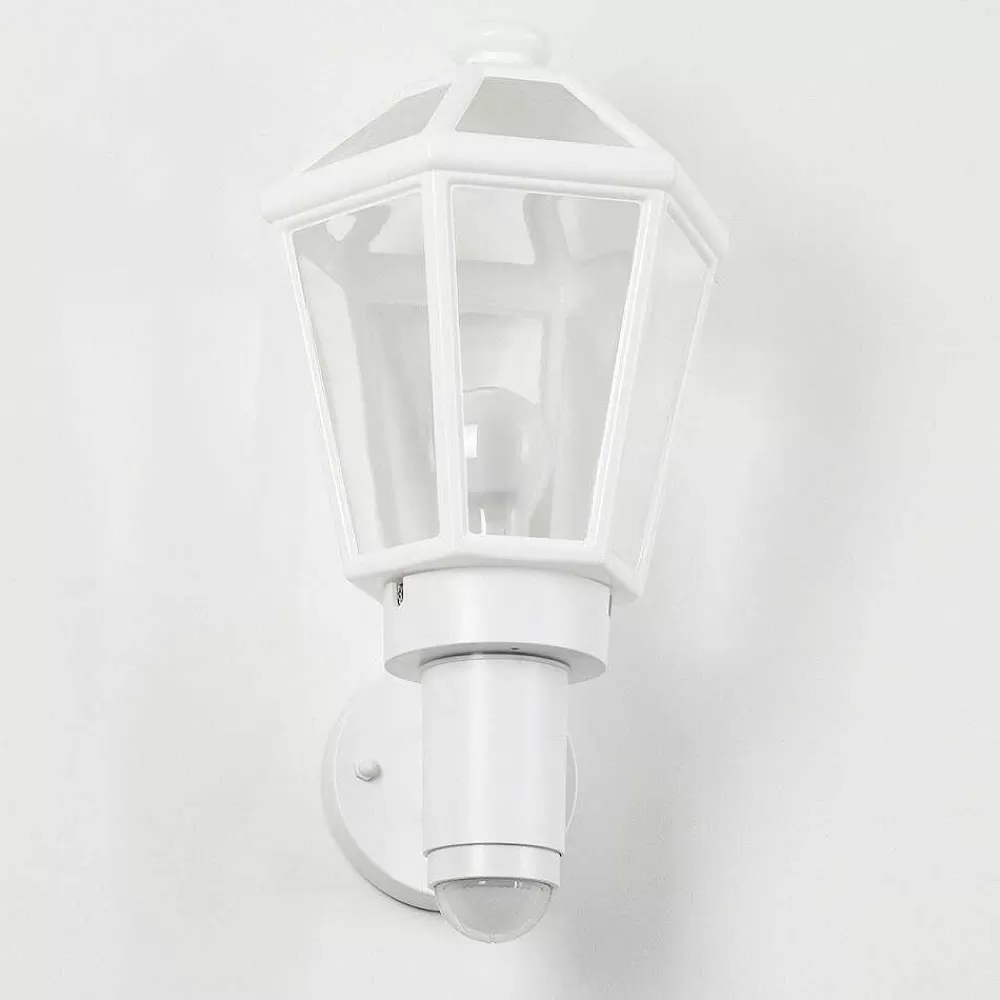 hofstein Applique Murale D'Exterieur Catigny Blanc, 1 Lumiere, Detecteur De Mouvement