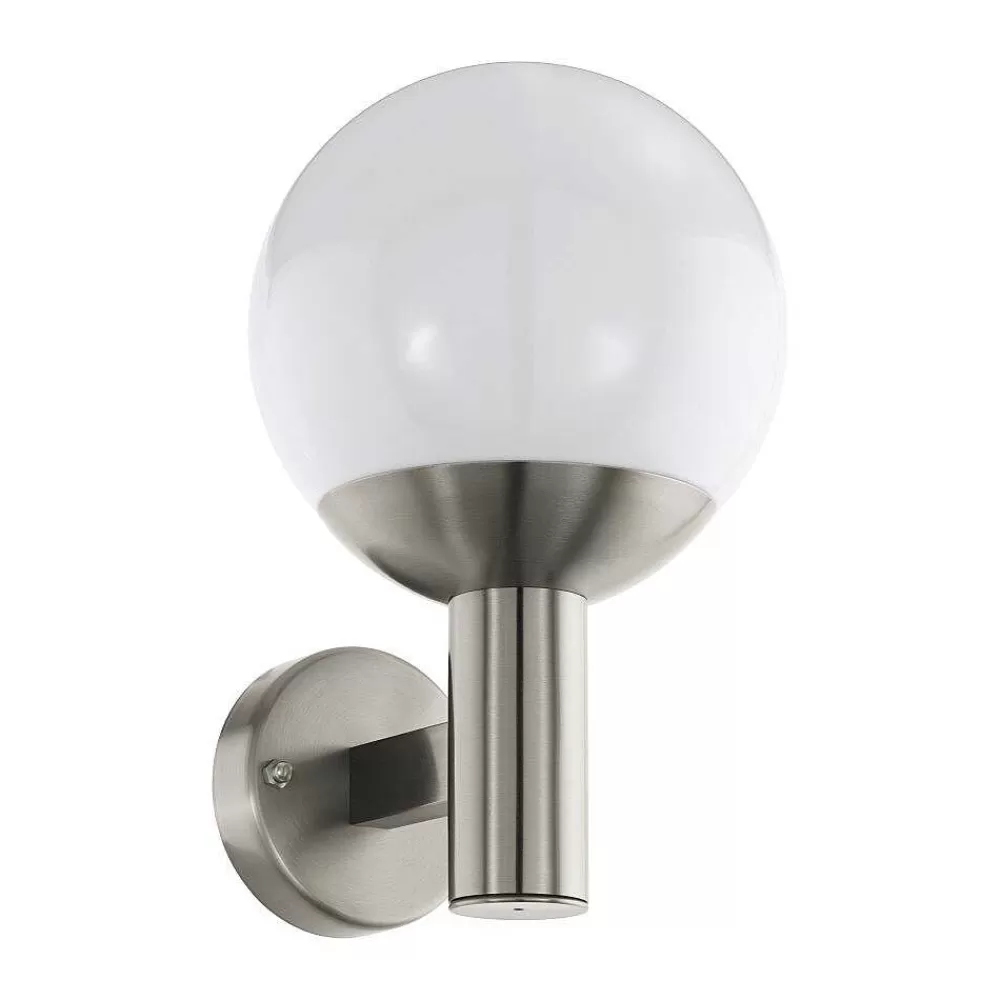 Luminaires Eglo Applique Murale D'Exterieur Eglo Connect Nisia Led Acier Inoxydable, 1 Lumiere