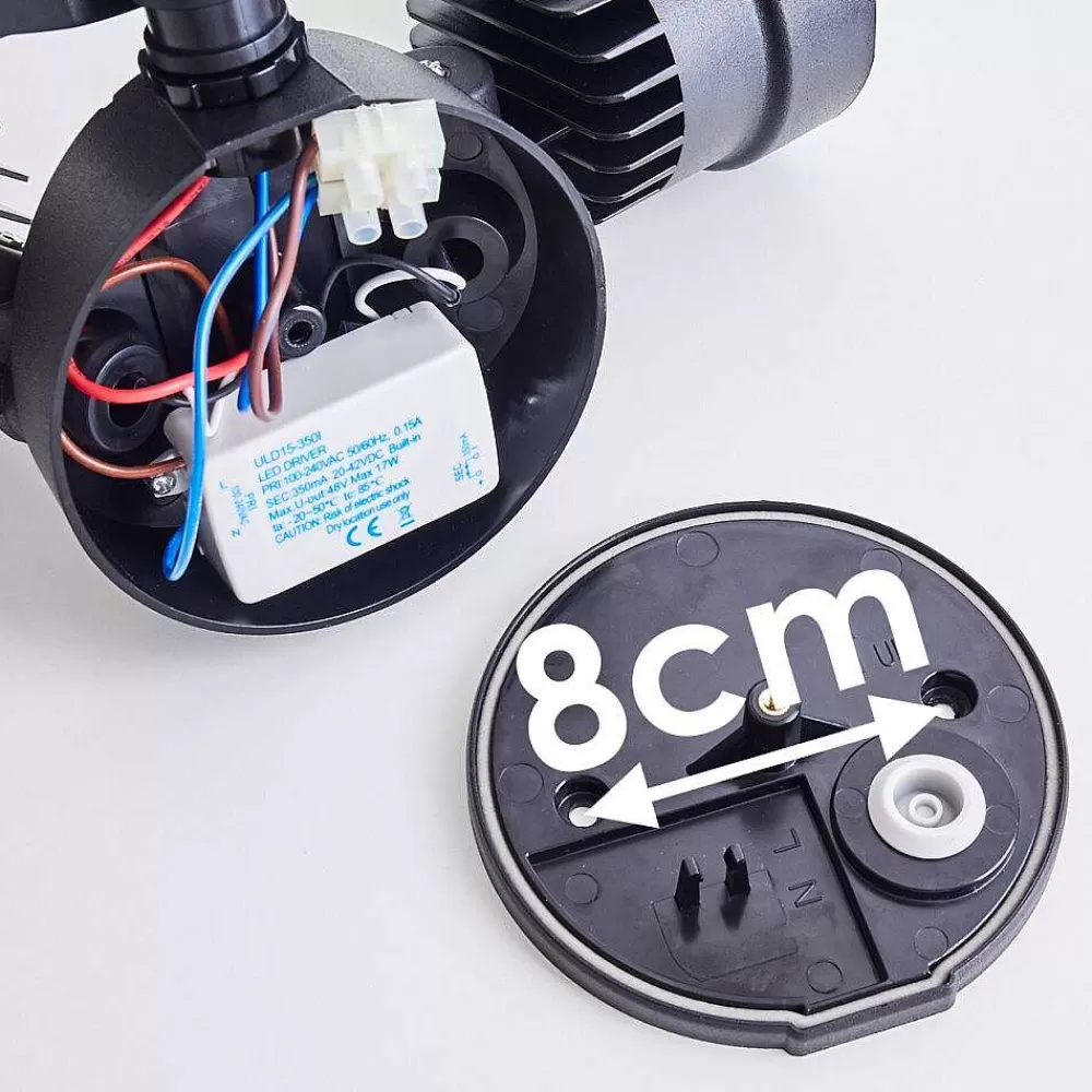 hofstein Applique Murale D'Exterieur Emmerlev Led Noir, 2 Lumieres, Detecteur De Mouvement