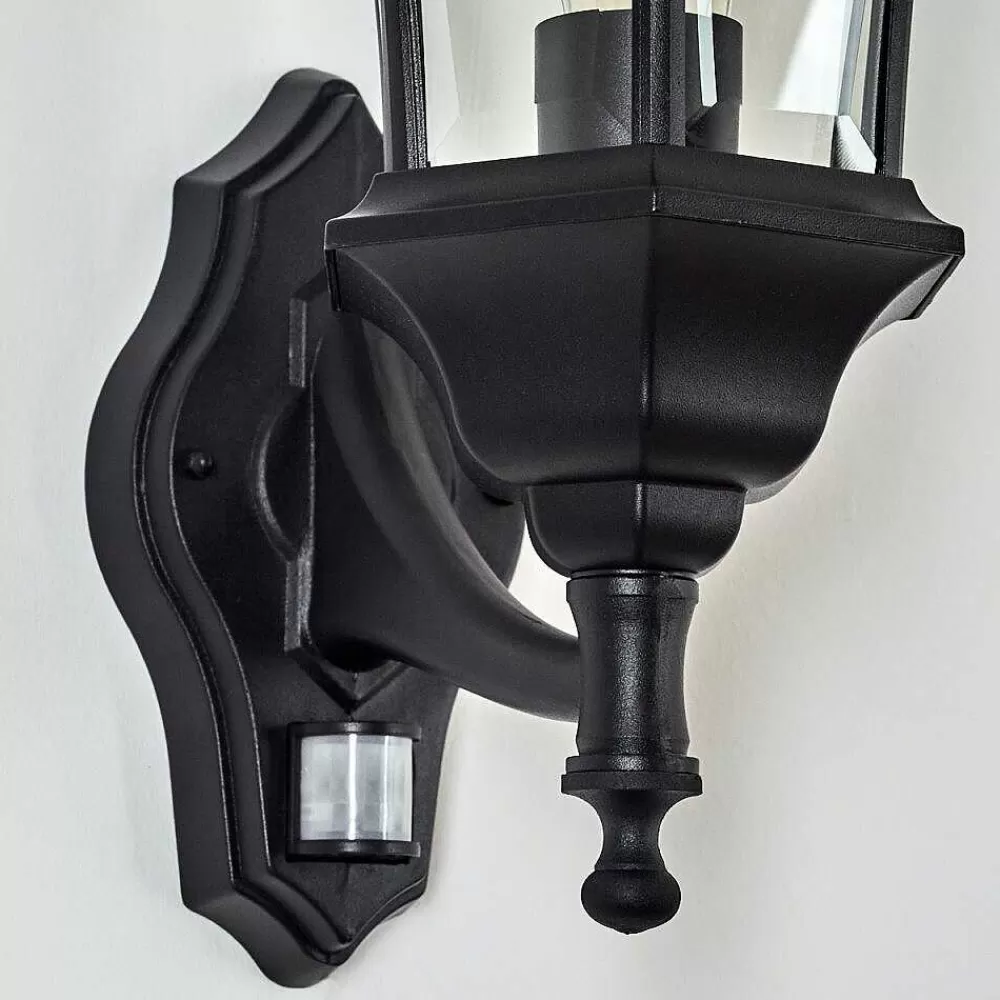 hofstein Applique Murale D'Exterieur Etoe Noir, 1 Lumiere, Detecteur De Mouvement