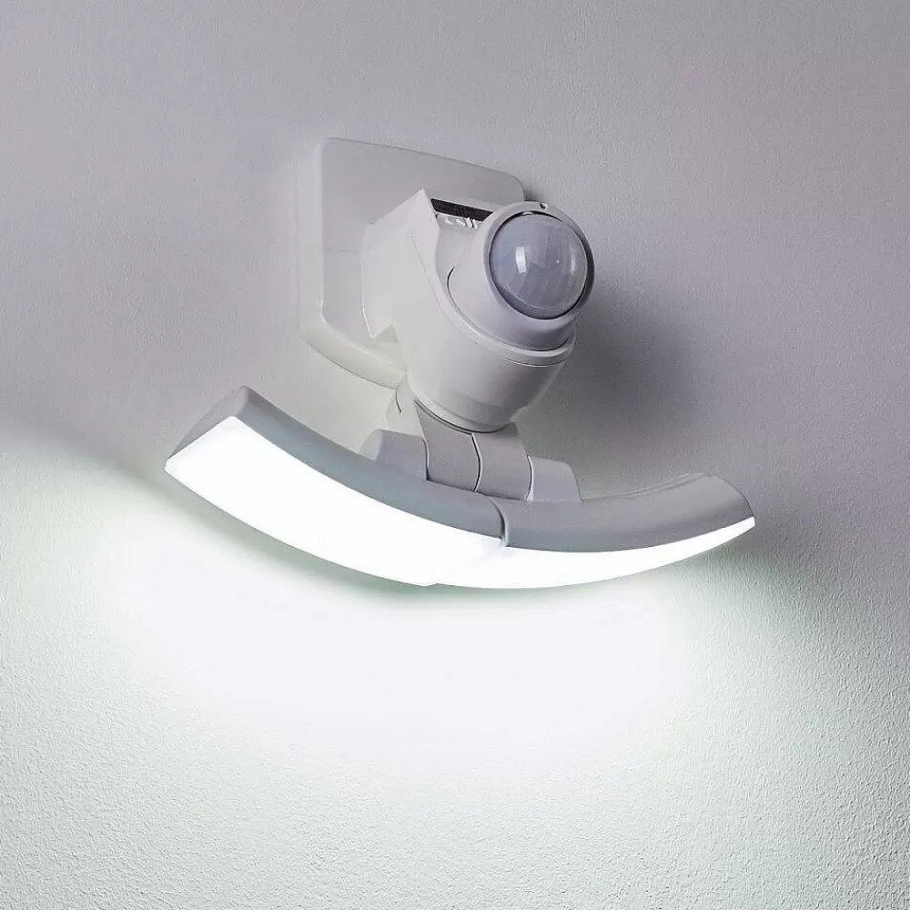 hofstein Applique Murale D'Exterieur Foroyar Led Blanc, 2 Lumieres, Detecteur De Mouvement