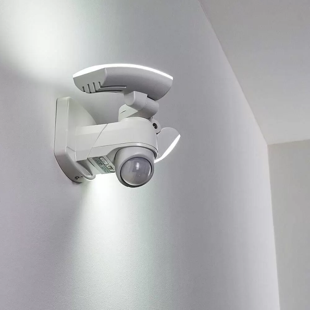 hofstein Applique Murale D'Exterieur Foroyar Led Blanc, 2 Lumieres, Detecteur De Mouvement