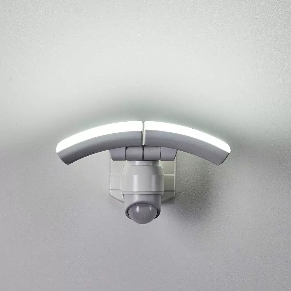 hofstein Applique Murale D'Exterieur Foroyar Led Blanc, 2 Lumieres, Detecteur De Mouvement