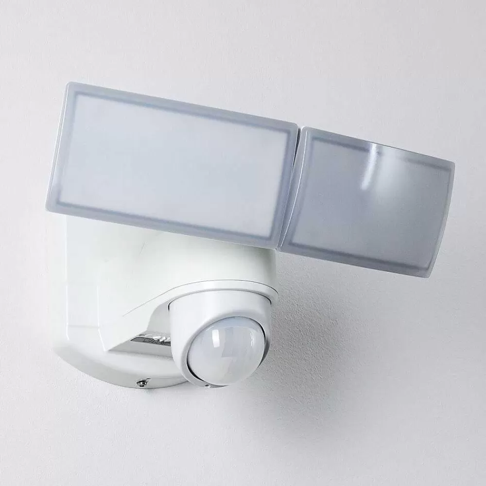 hofstein Applique Murale D'Exterieur Foroyar Led Blanc, 2 Lumieres, Detecteur De Mouvement
