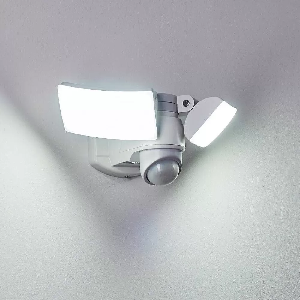 hofstein Applique Murale D'Exterieur Foroyar Led Blanc, 2 Lumieres, Detecteur De Mouvement
