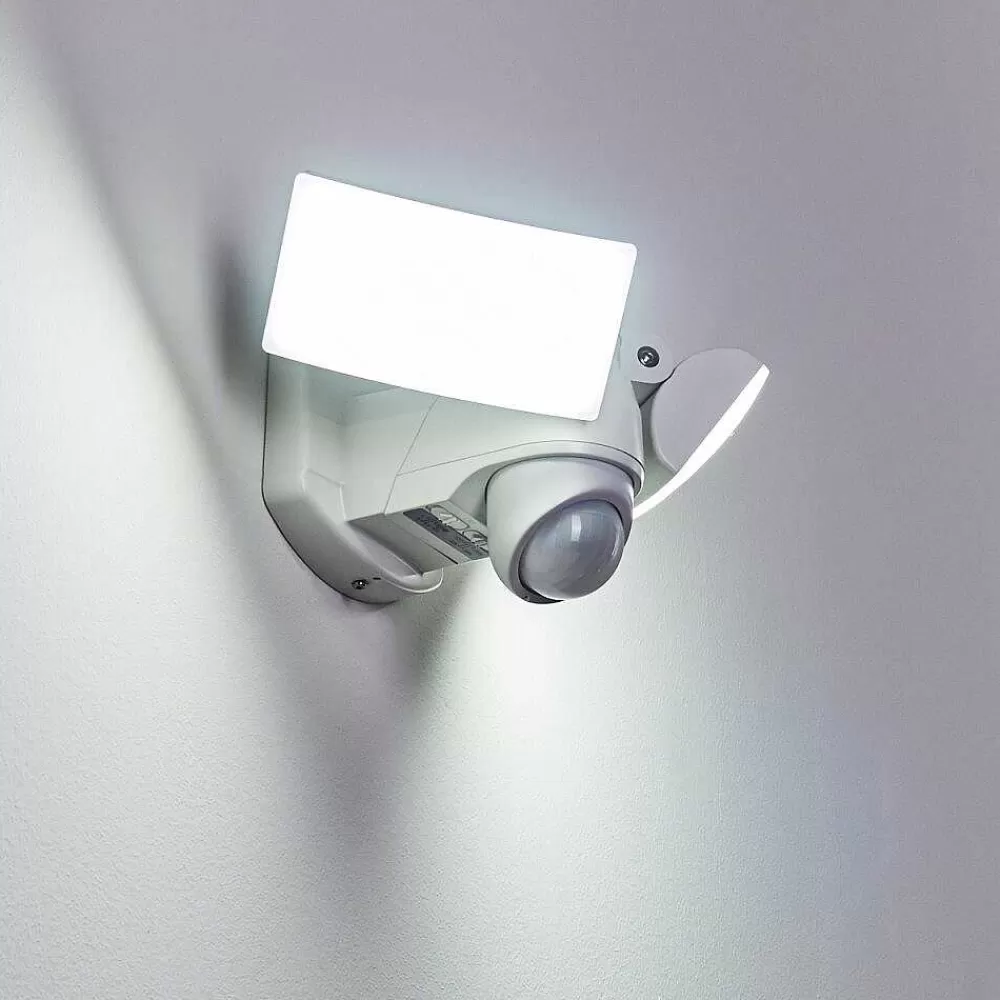 hofstein Applique Murale D'Exterieur Foroyar Led Blanc, 2 Lumieres, Detecteur De Mouvement