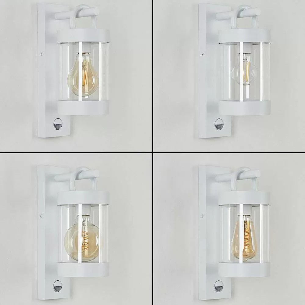 hofstein Applique Murale D'Exterieur Fulham Blanc, 1 Lumiere, Detecteur De Mouvement