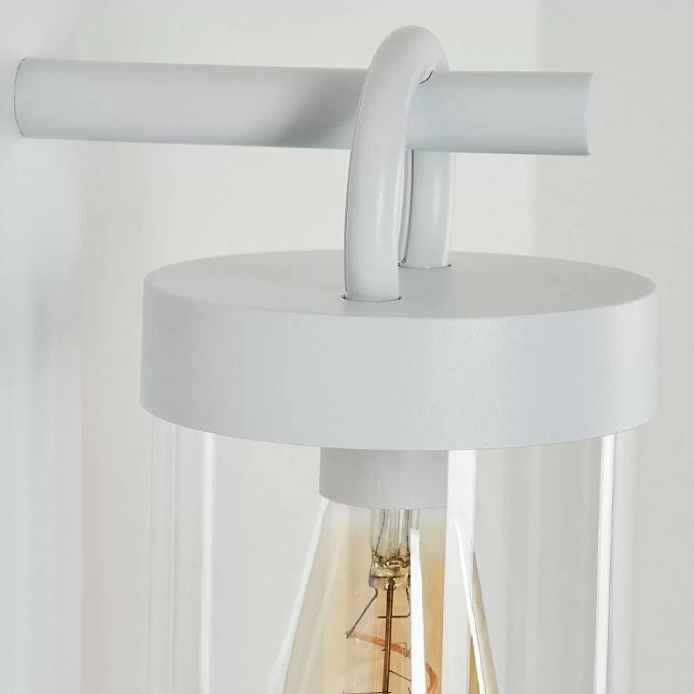 hofstein Applique Murale D'Exterieur Fulham Blanc, 1 Lumiere, Detecteur De Mouvement