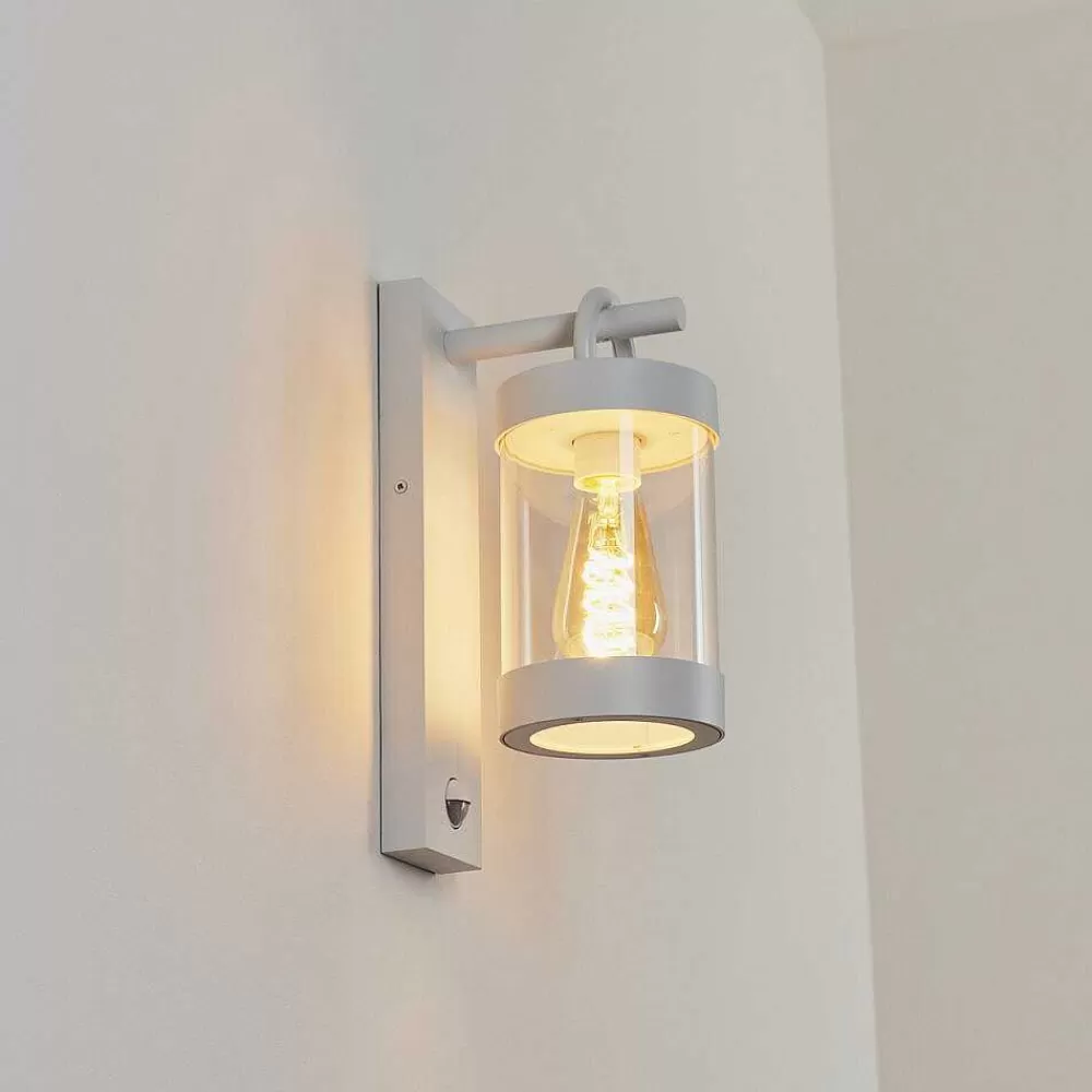 hofstein Applique Murale D'Exterieur Fulham Blanc, 1 Lumiere, Detecteur De Mouvement