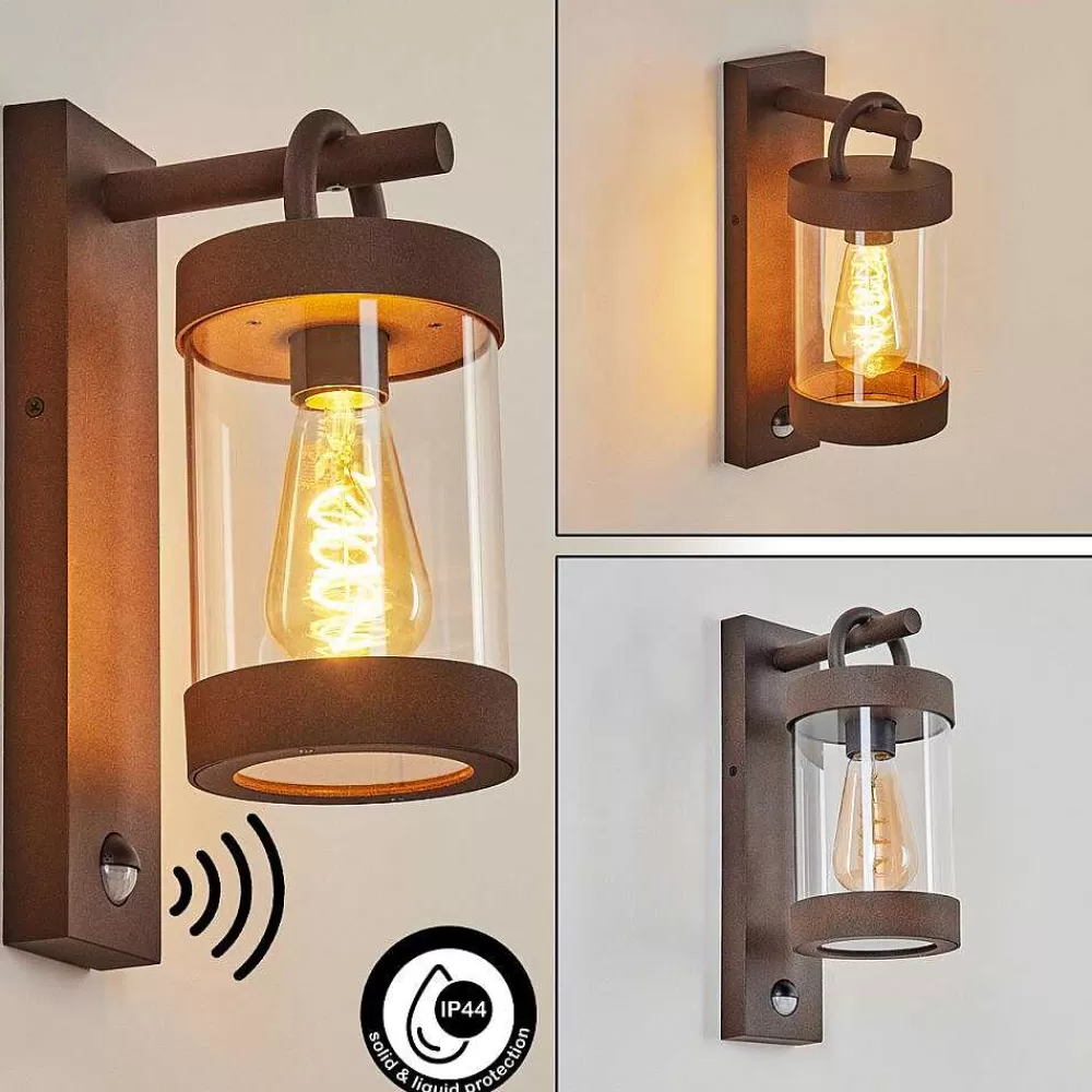 hofstein Applique Murale D'Exterieur Fulham Brun, Rouille, 1 Lumiere, Detecteur De Mouvement