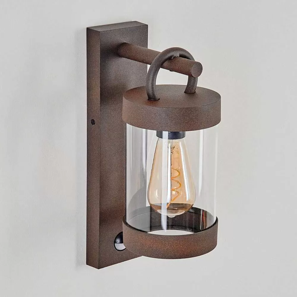 hofstein Applique Murale D'Exterieur Fulham Brun, Rouille, 1 Lumiere, Detecteur De Mouvement