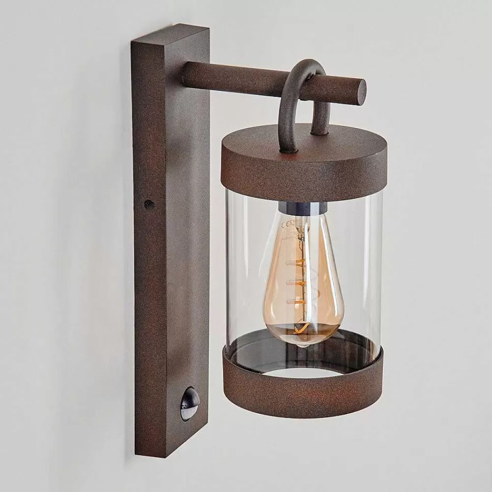 hofstein Applique Murale D'Exterieur Fulham Brun, Rouille, 1 Lumiere, Detecteur De Mouvement