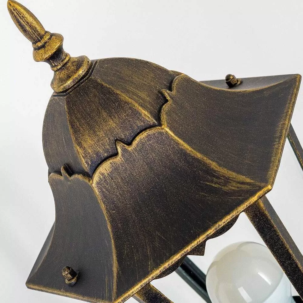 hofstein Applique Murale D'Exterieur Hongkong Brun Dore, 1 Lumiere, Detecteur De Mouvement
