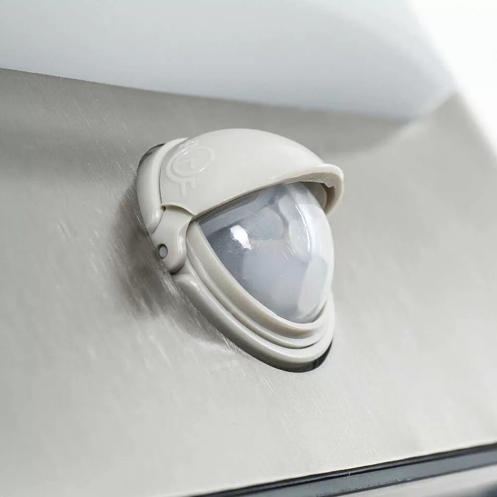 hofstein Applique Murale D'Exterieur Kimola Led Nickel Mat, 1 Lumiere, Detecteur De Mouvement