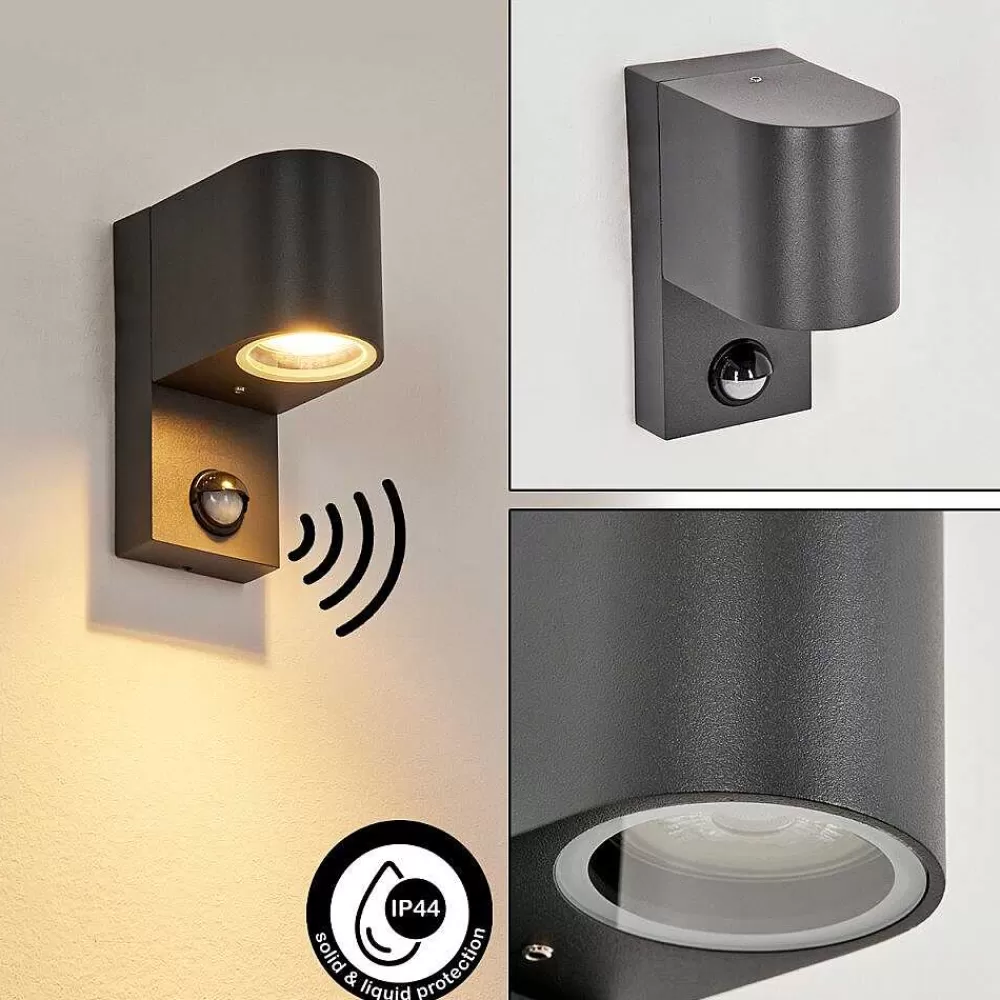 hofstein Applique Murale D'Exterieur Kingstown Anthracite, Transparent, 1 Lumiere, Detecteur De Mouvement