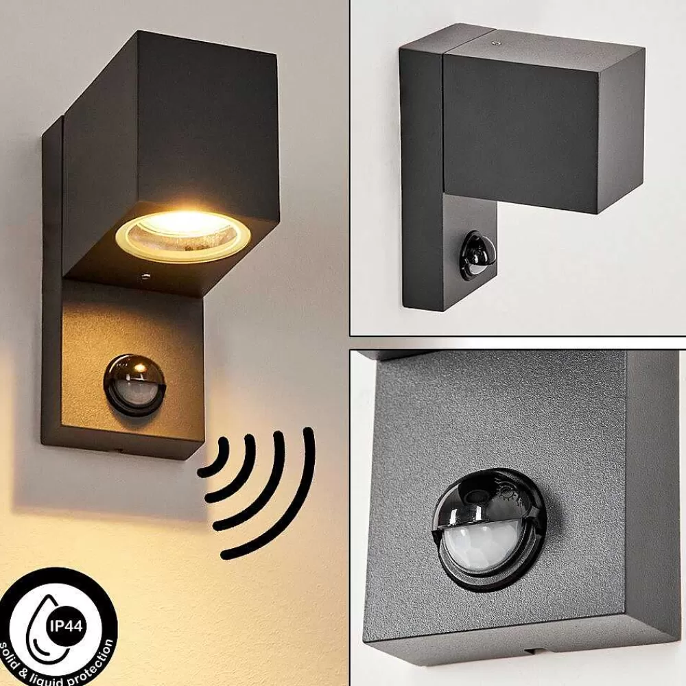 hofstein Applique Murale D'Exterieur Kingstown Anthracite, Transparent, 1 Lumiere, Detecteur De Mouvement
