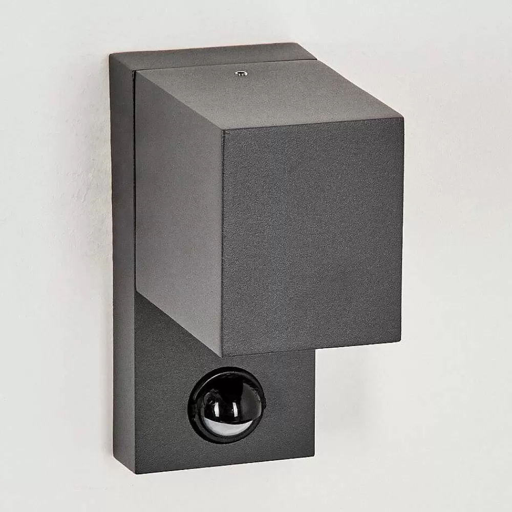 hofstein Applique Murale D'Exterieur Kingstown Anthracite, Transparent, 1 Lumiere, Detecteur De Mouvement