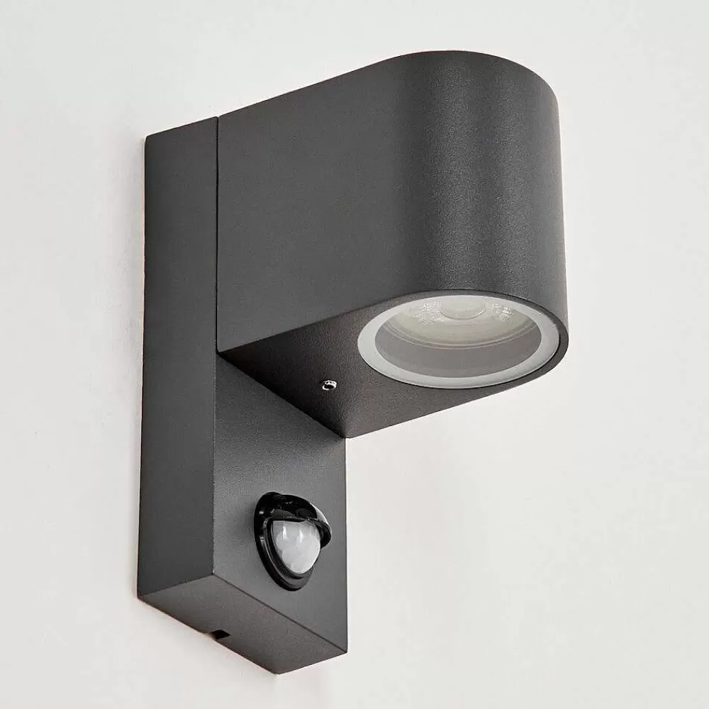 hofstein Applique Murale D'Exterieur Kingstown Anthracite, Transparent, 1 Lumiere, Detecteur De Mouvement